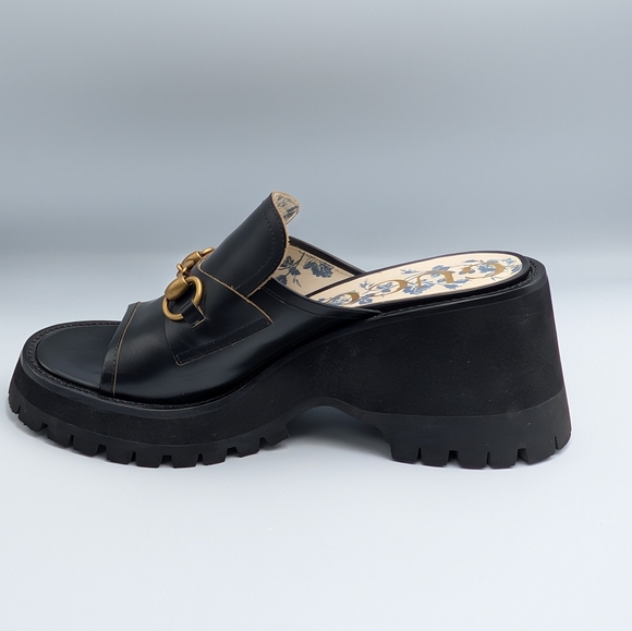 Gucci Cordovan Lux Horsebit Chunky Slide Shoes 39 / US 9 - Picture 5 of 12